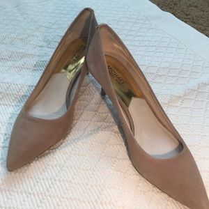 Michael Kors kitten heel suede pumps